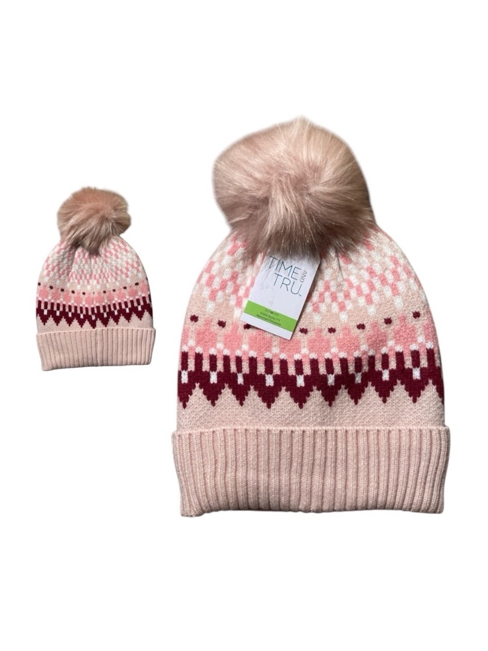 Time And Tru Fair Isle Cherry Blossom Beanie - Picture 5 of 5